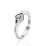 Pierścionek z białego złota z diamentem AJPZ_105